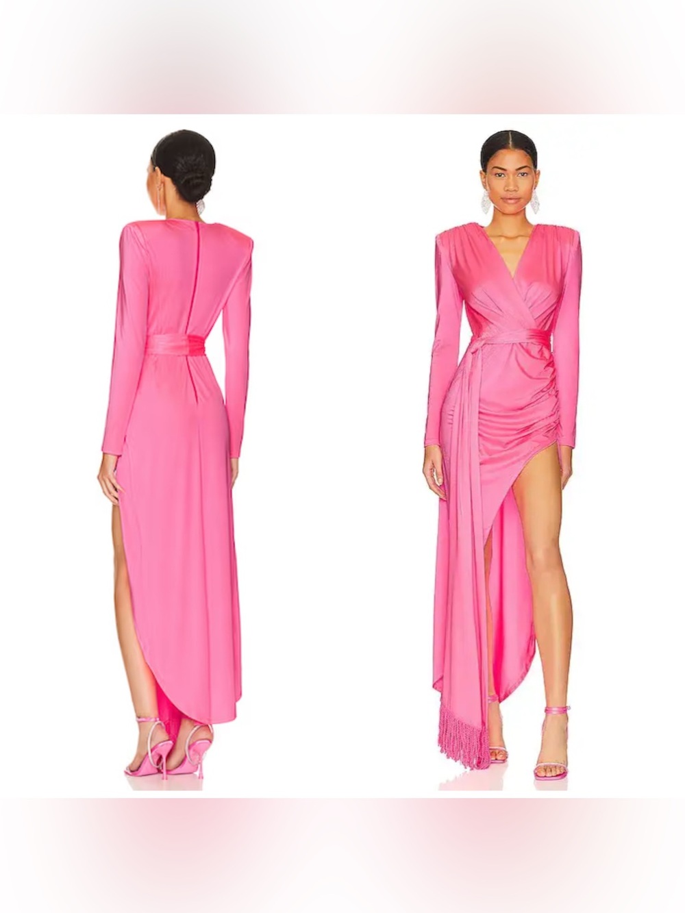 Bronx & Banco Electric Pink Maxi Sash Waist Dress Size 10